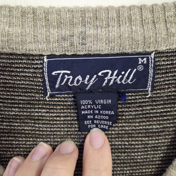 Troy Hill Mens Tan And Brown Argyle Sweater Vest Size Medium - Picture 3 of 6